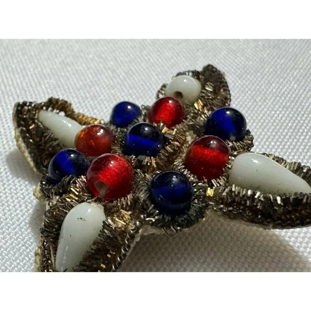 Set of 4 Antique Costume Pearl and beaded Applique Patches